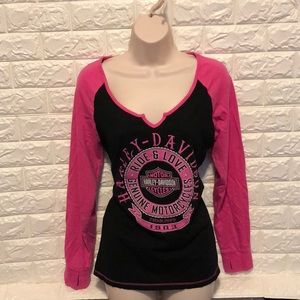 Harley Davidson pink/black tee